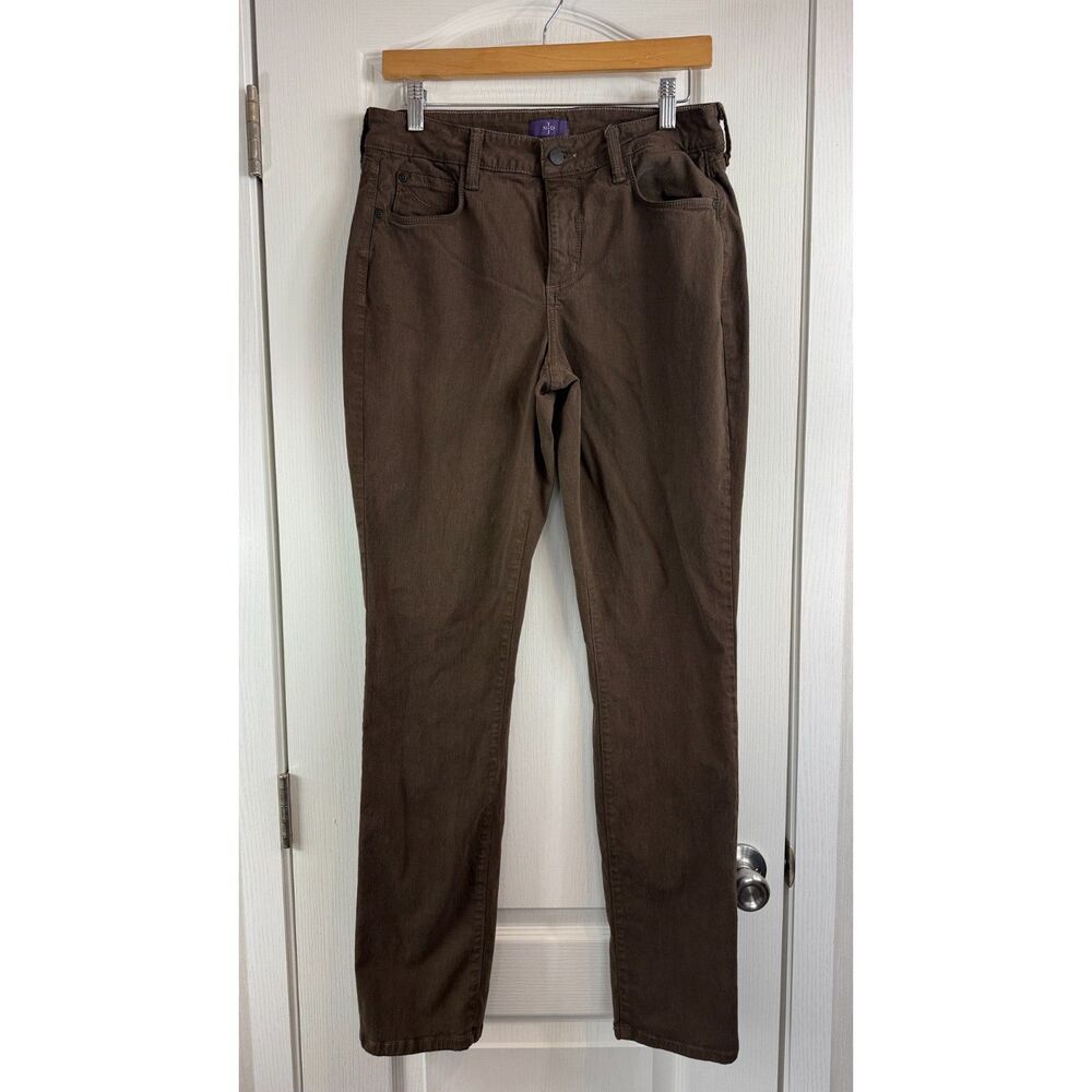 NYDJ Brown Slim 5 Pocket Pants Lift Tuck Technology Women's 10 (31.5" Inseam)